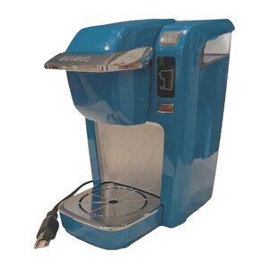 Keurig K10 Mini Plus Single-Serve Brewing System Coffee Maker Aqua Blue Works